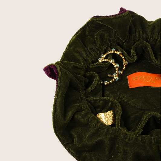 Purple & Green Bonnet Pouch