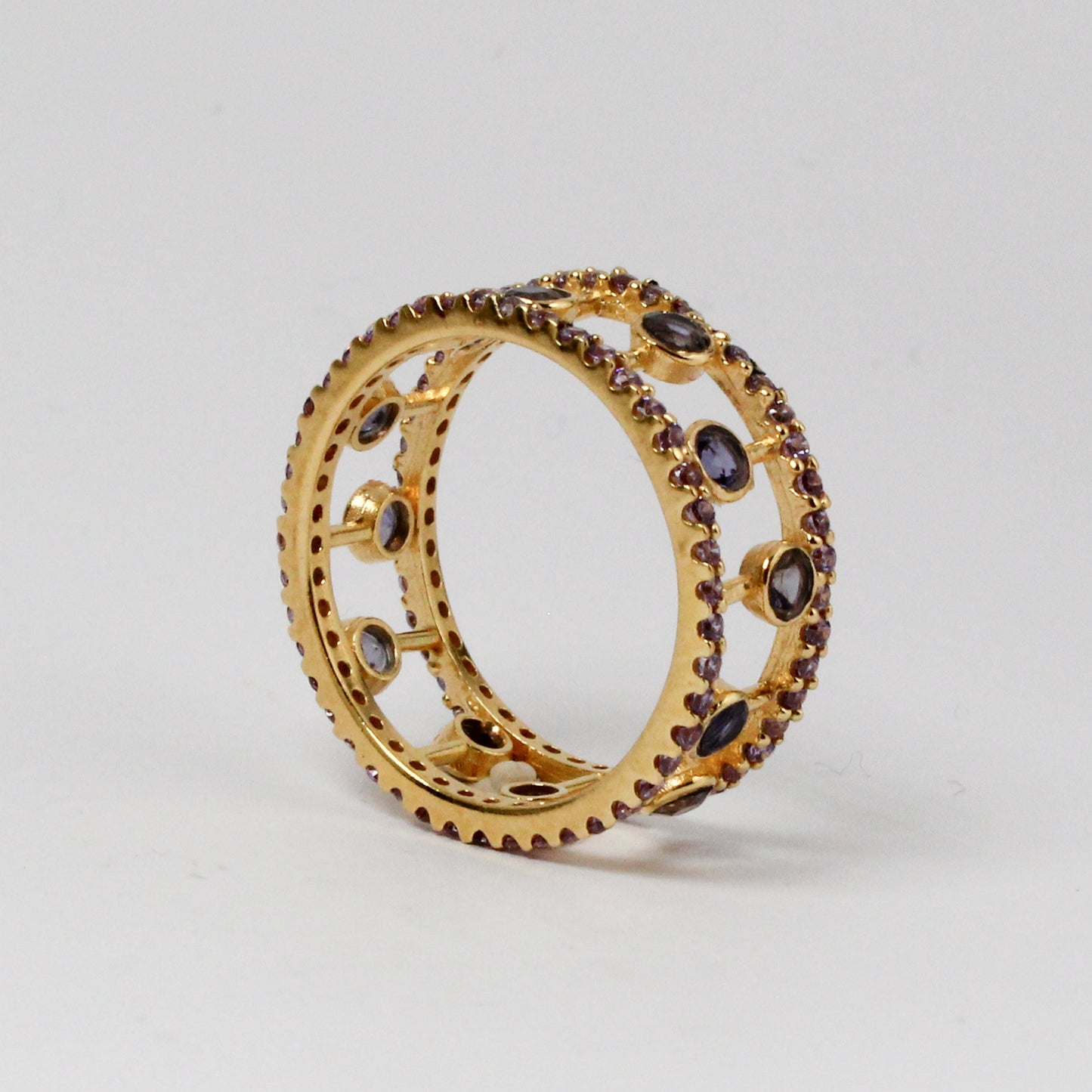 Purple Iolite Gem Abacus Ring