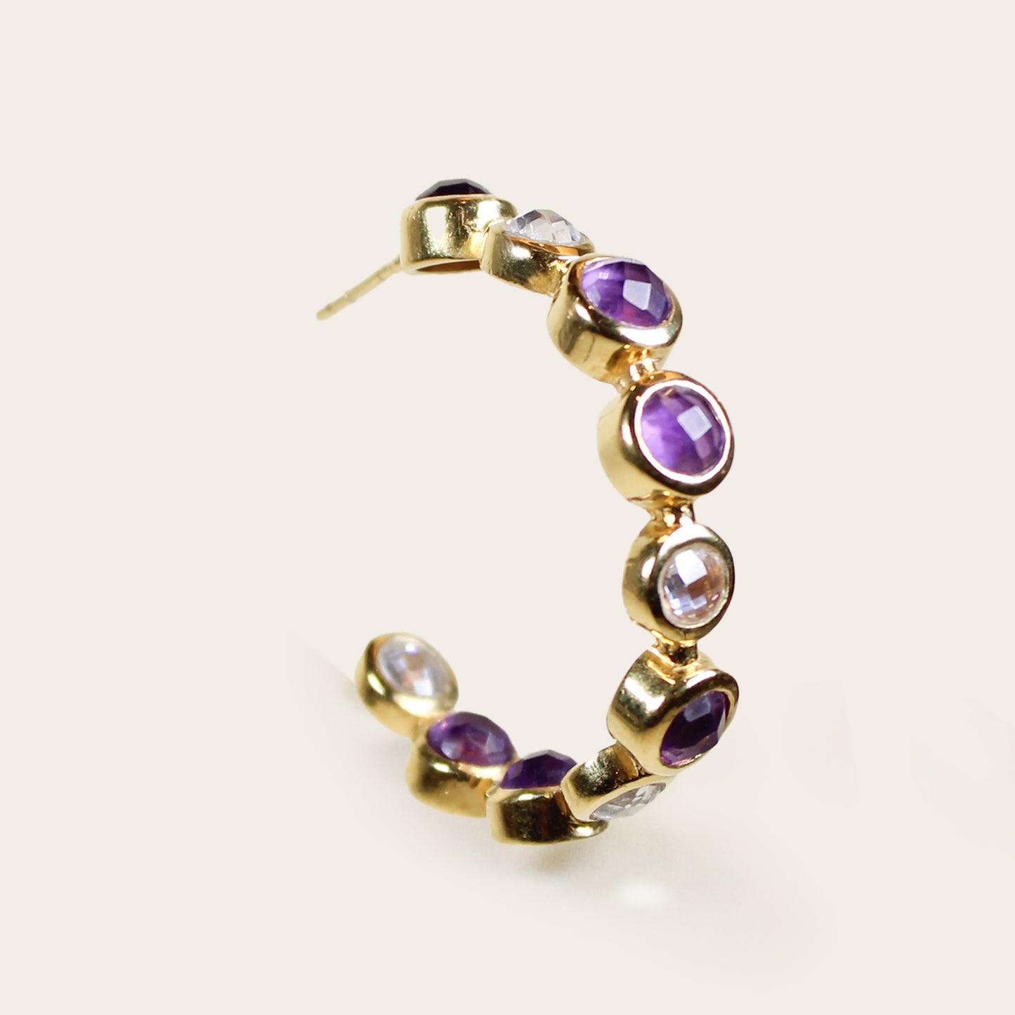 Purple Amethyst Bon Bon Hoops
