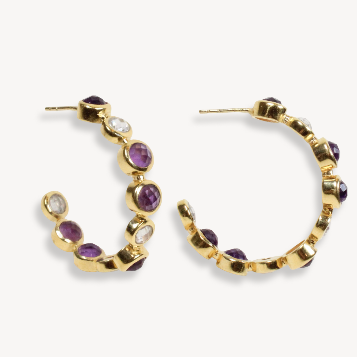 Purple Amethyst Bon Bon Hoops