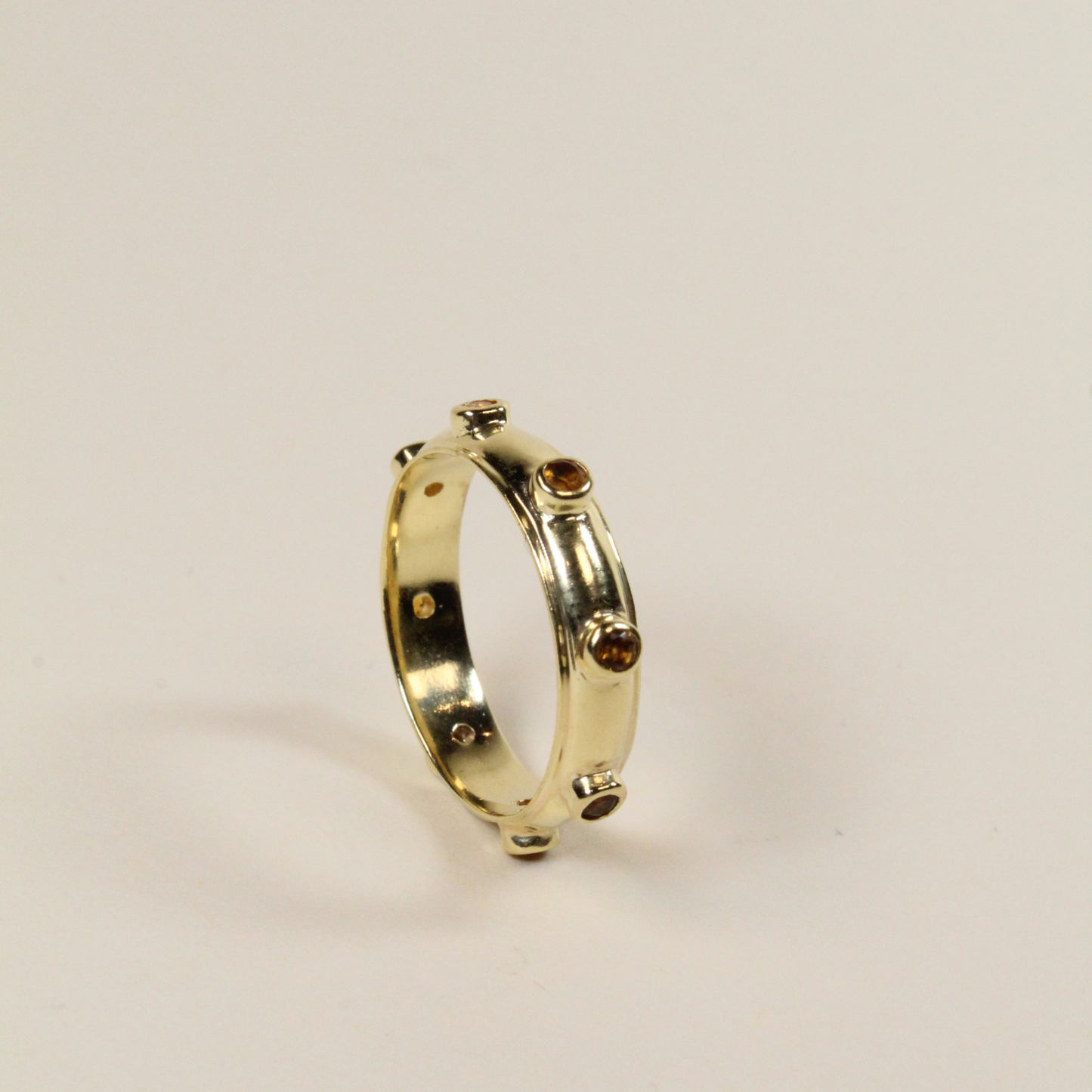 Yellow Citrine Gold Orbit Stacking Ring