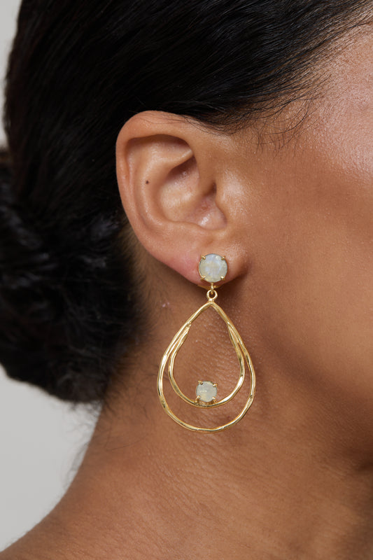 Moonstone Double Drop Earrings