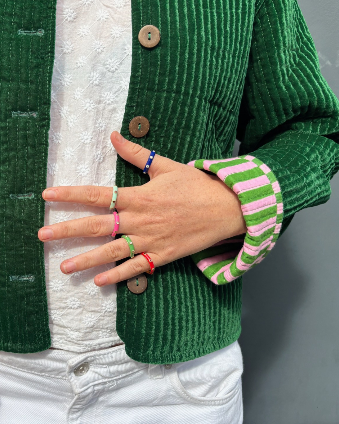 Candy Enamel Ring - Lollipop Pink