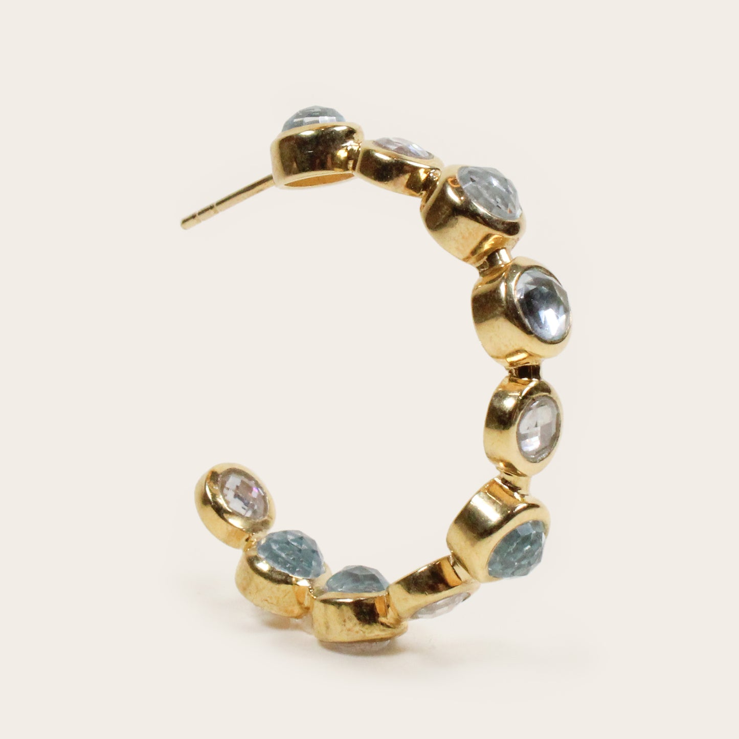 Blue Topaz Bon Bon Hoops