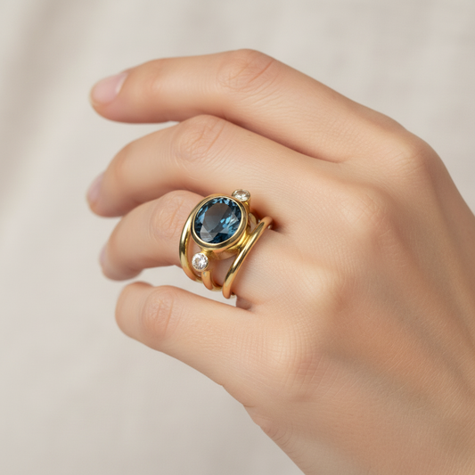 London Blue Topaz Empress Ring