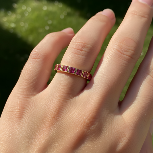 Pink Nano Eternity Ring