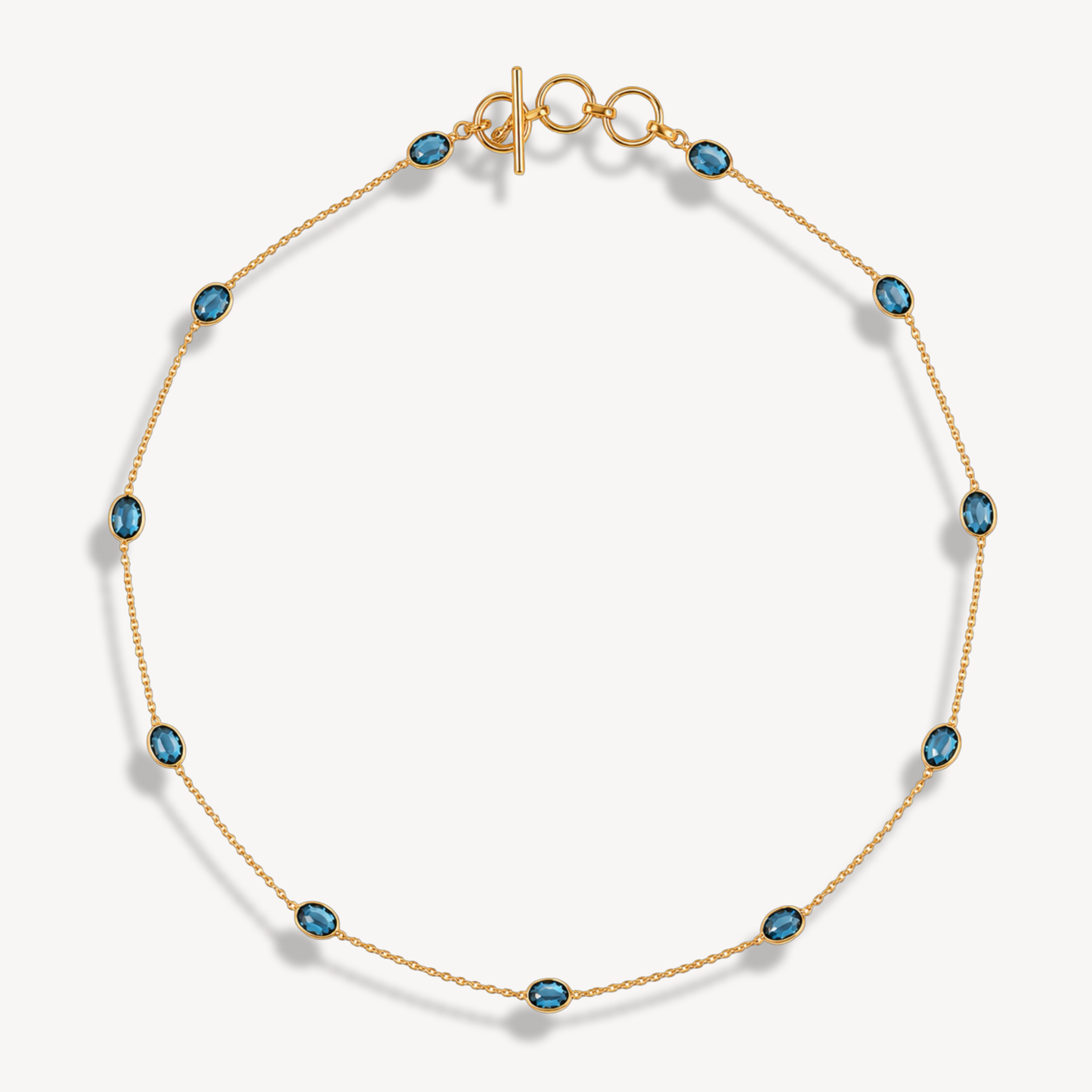 London Blue Topaz Dapple Oval Necklace