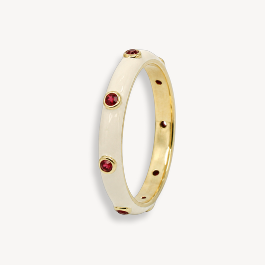 Marshmallow Ivory Enamel Ring