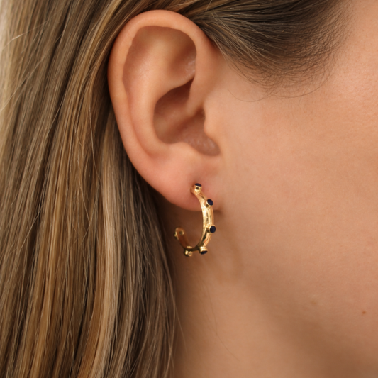 Citrine Gold Orbit Hoops