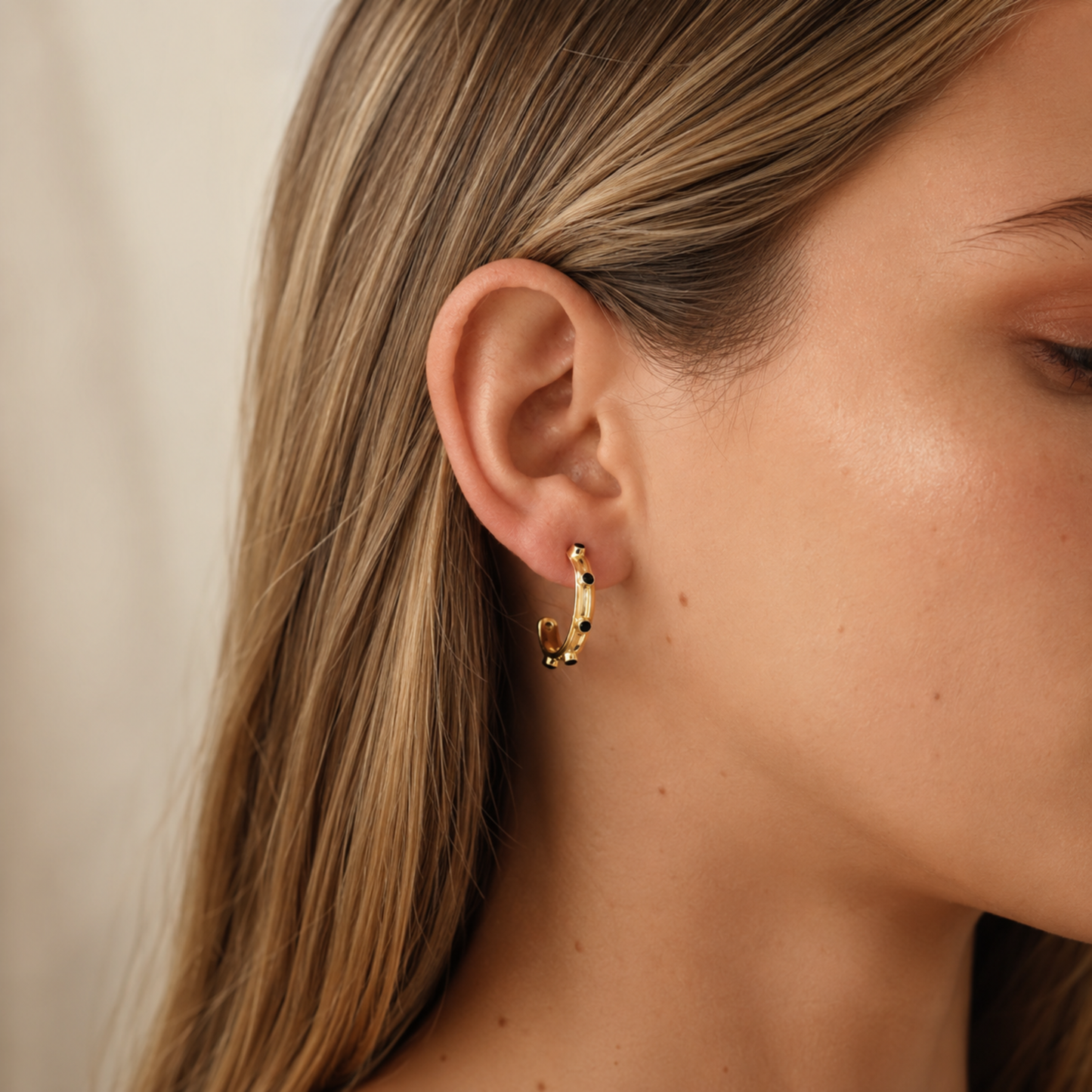 Turquoise Gold Orbit Hoops
