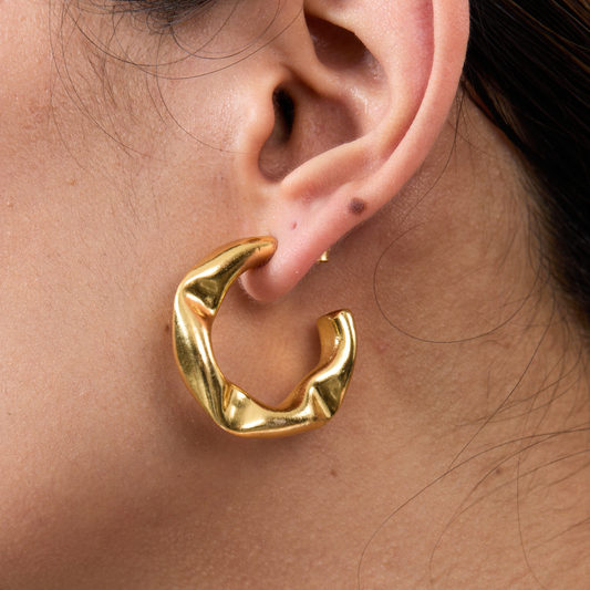 Molten Gold Hoops - Midi