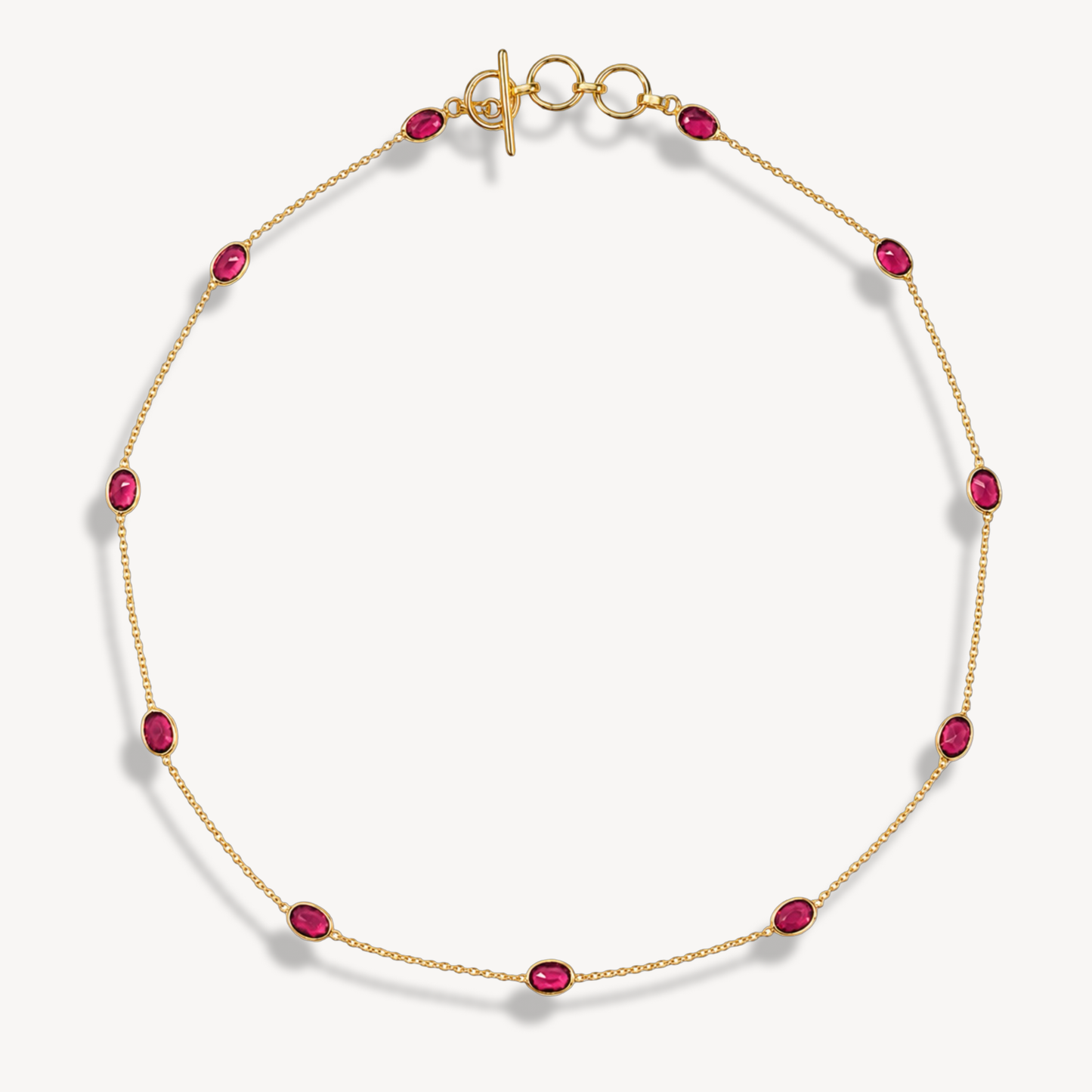 Pink Nano Dapple Oval Necklace