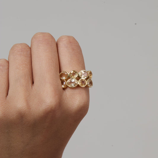 Green Peridot Parallel Ring