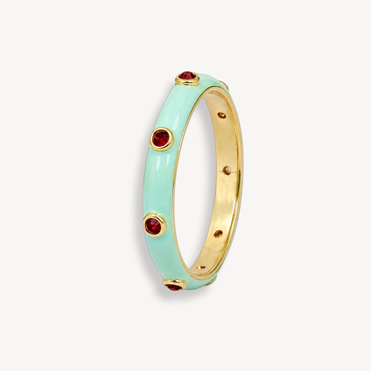 Peppermint Green Enamel Ring