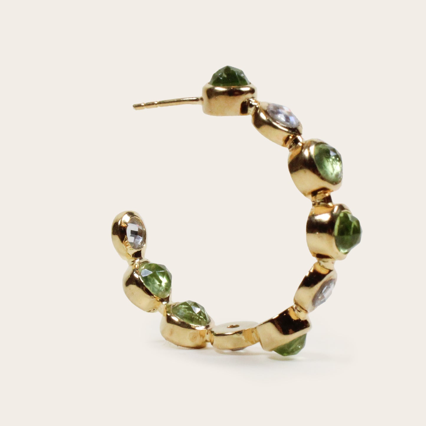 Green Peridot Bon Bon Hoops