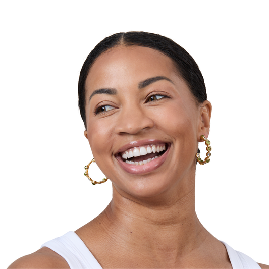 Green Peridot Bon Bon Hoops