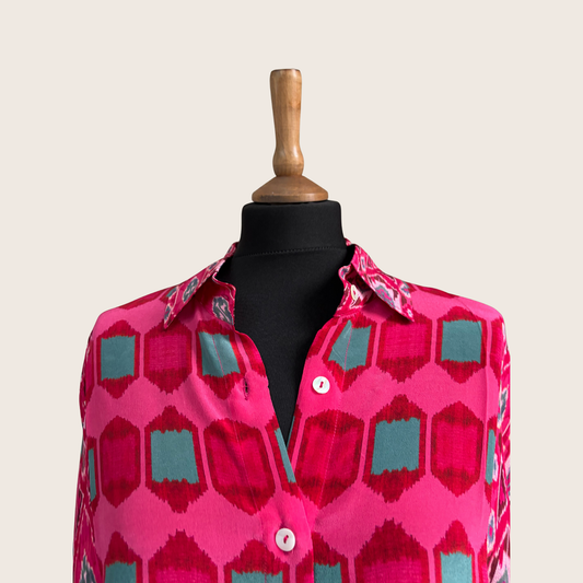 The Pink Parade Silk Shirt