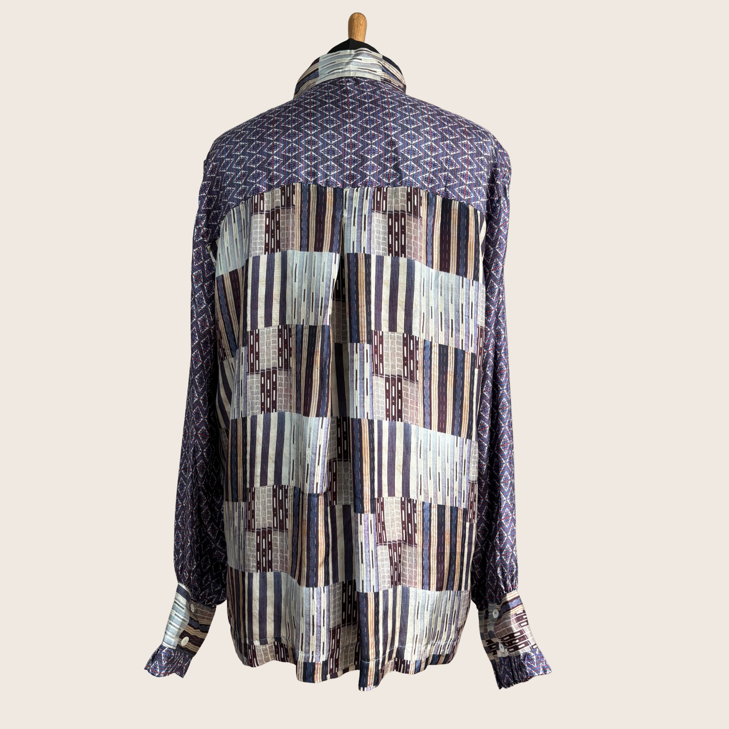 The Striped Grid Silk Shirt