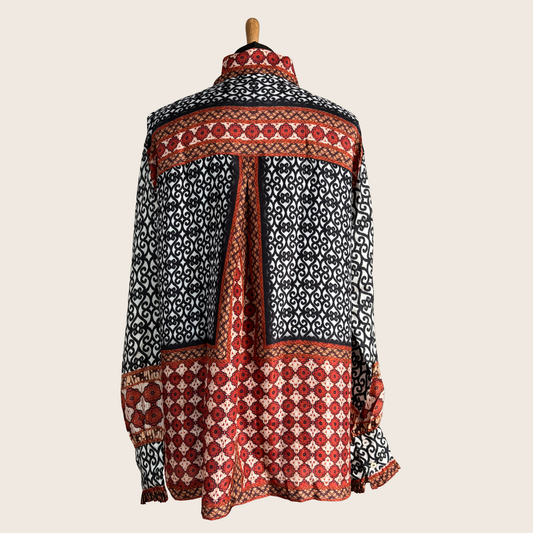 No. 21 The Russet Scroll Silk Shirt