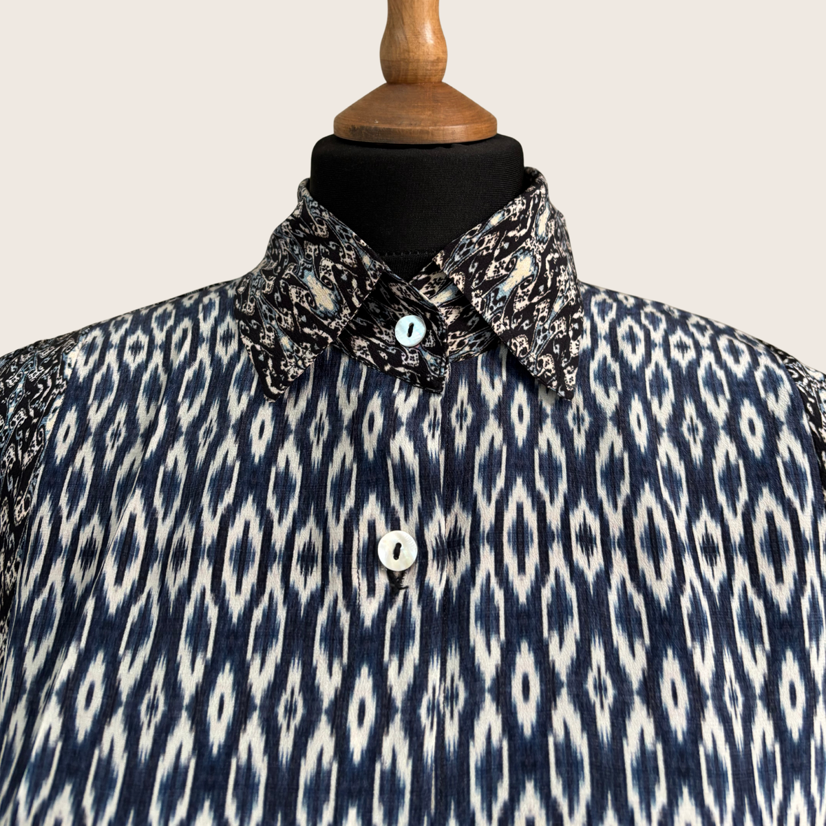 No. 22 The Diamond Ikat Silk Shirt