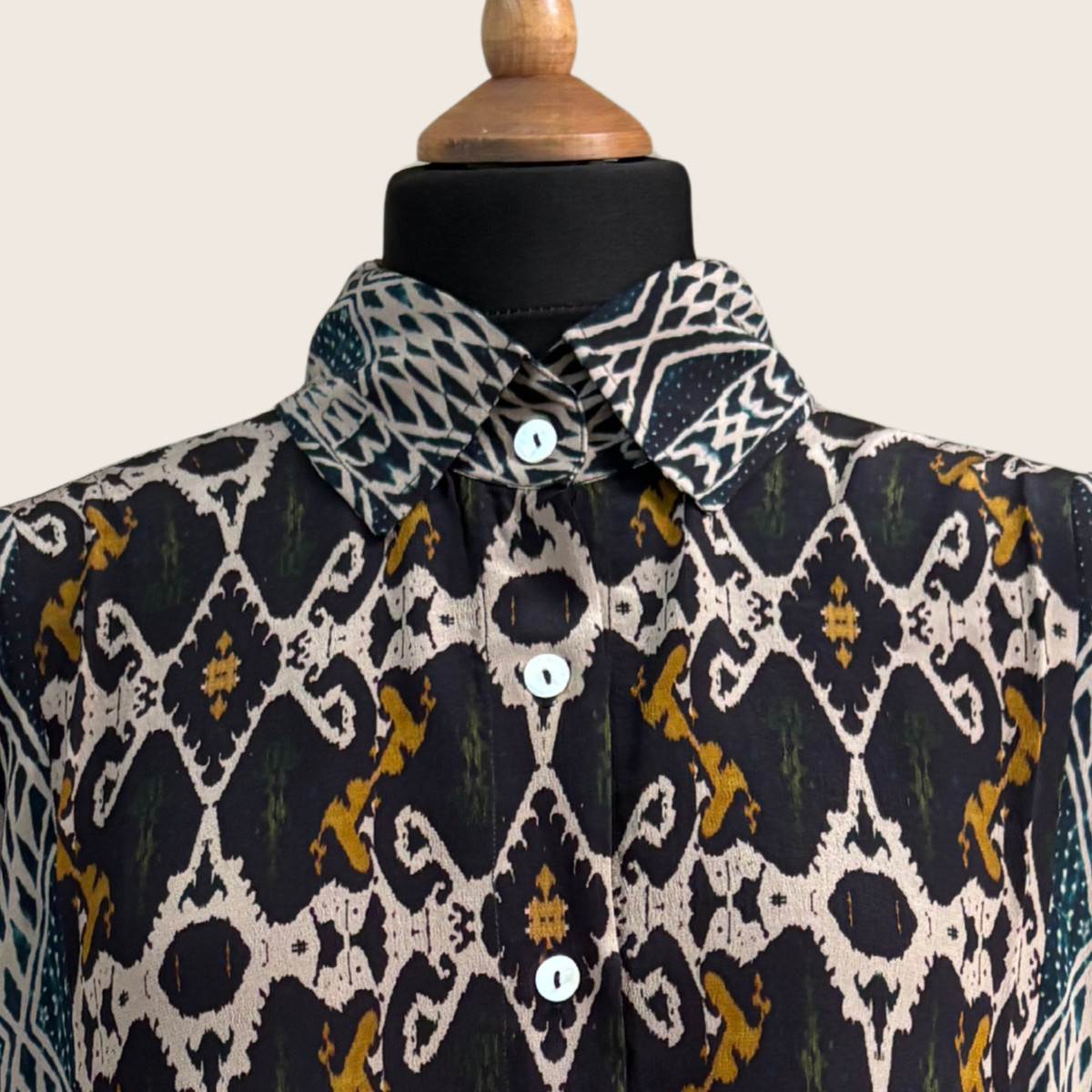 No. 23 The Ochre Tapestry Silk Shirt