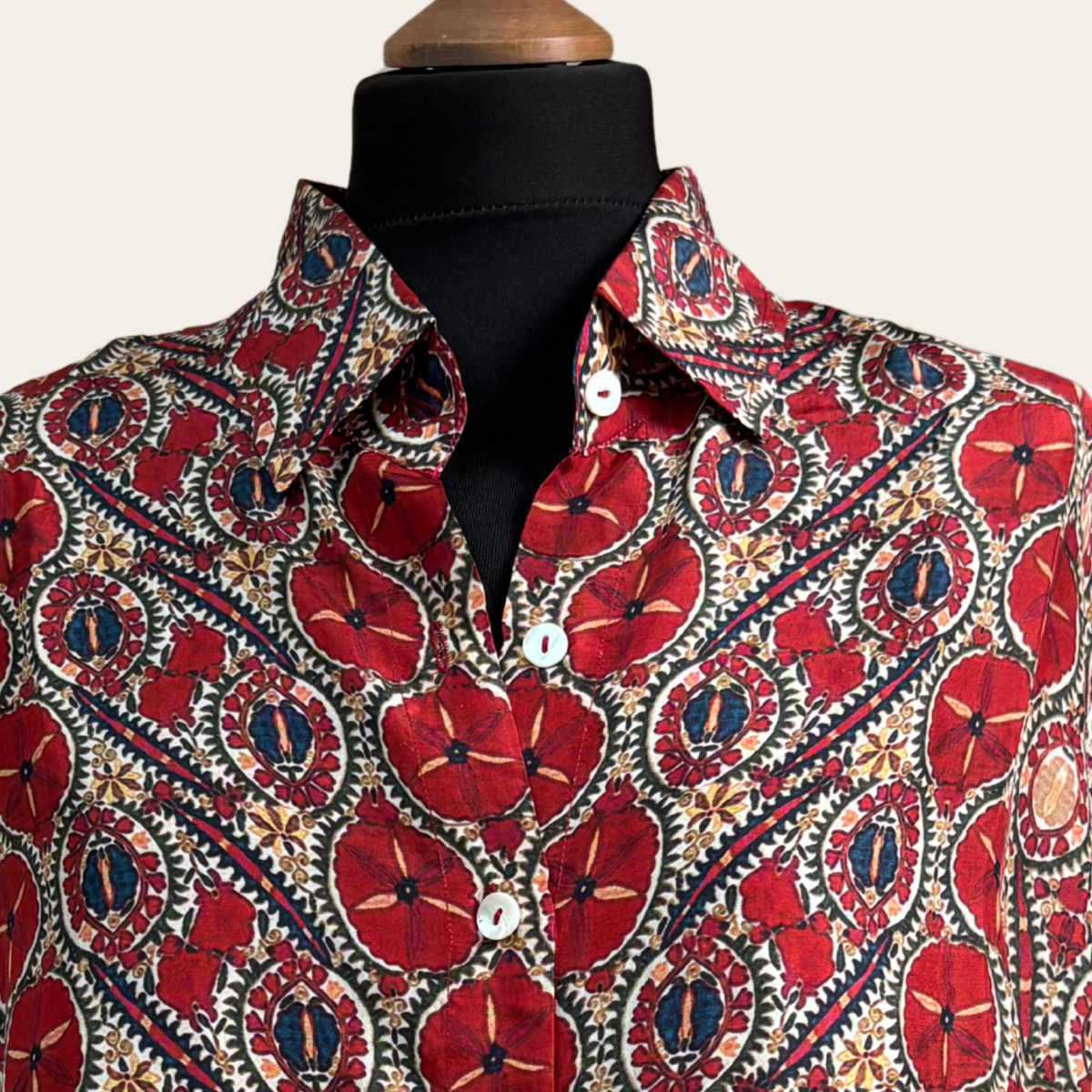 No. 31 The Ruby Flourish Silk Shirt