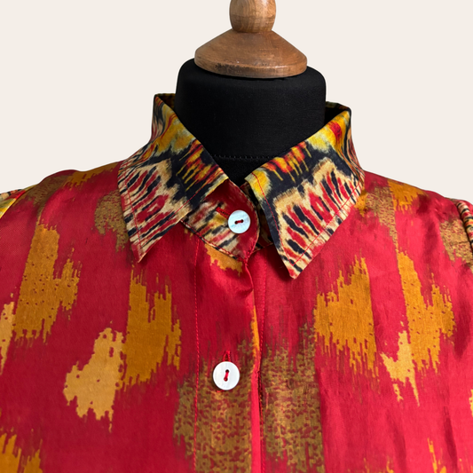 The Sunset Ikat Silk Shirt