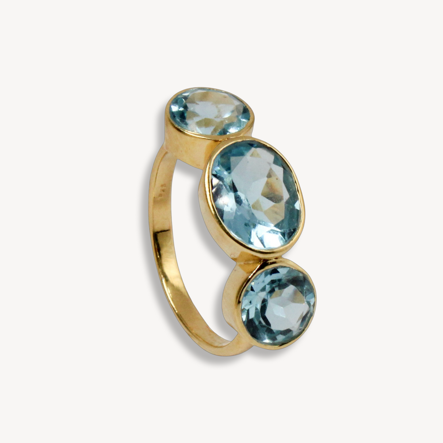 Blue Topaz Triad Ring