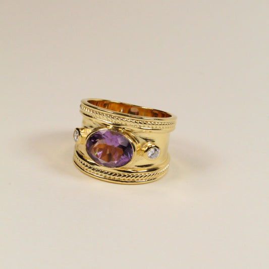 Purple Amethyst Solid Empress Ring