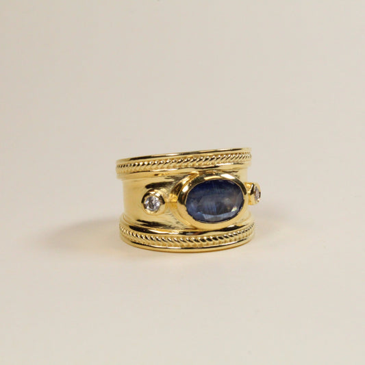 Blue Kyanite Solid Empress Ring