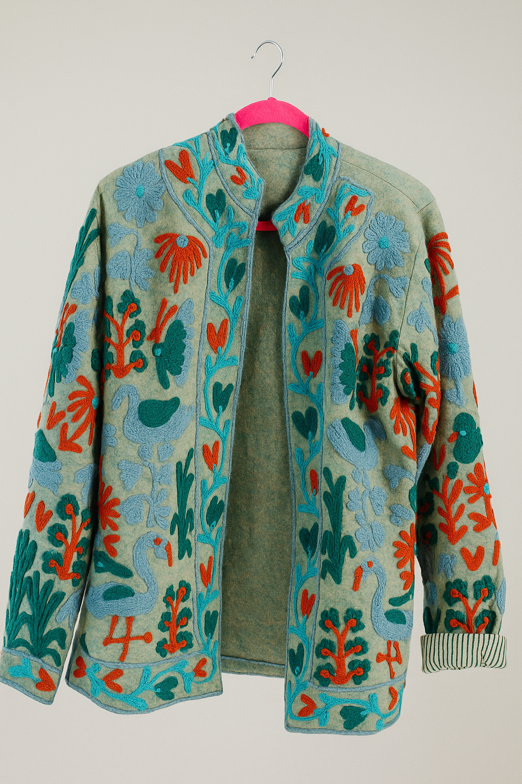 Flamingo and Floral Suzani Jacket