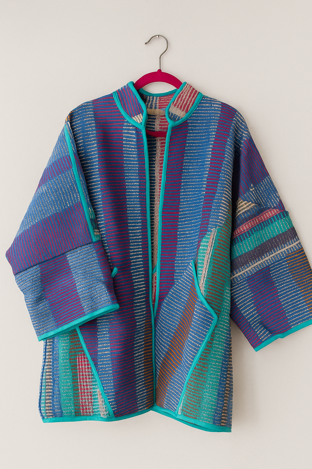 Kantha Multi Coloured Striped Jacket