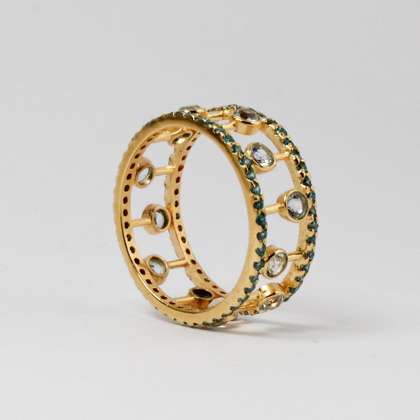 Blue Topaz Gem Abacus Ring