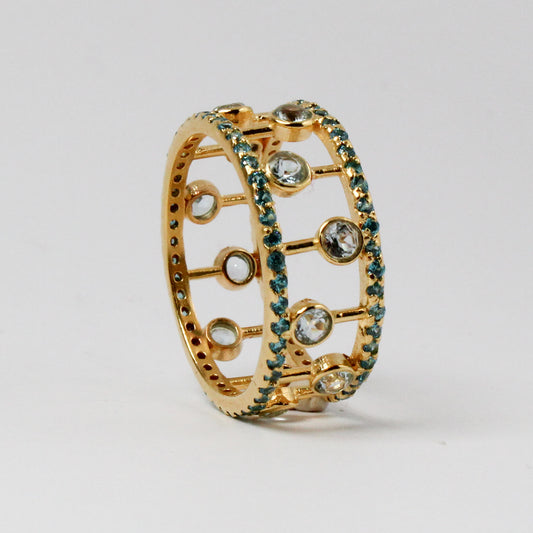 Blue Topaz Gem Abacus Ring