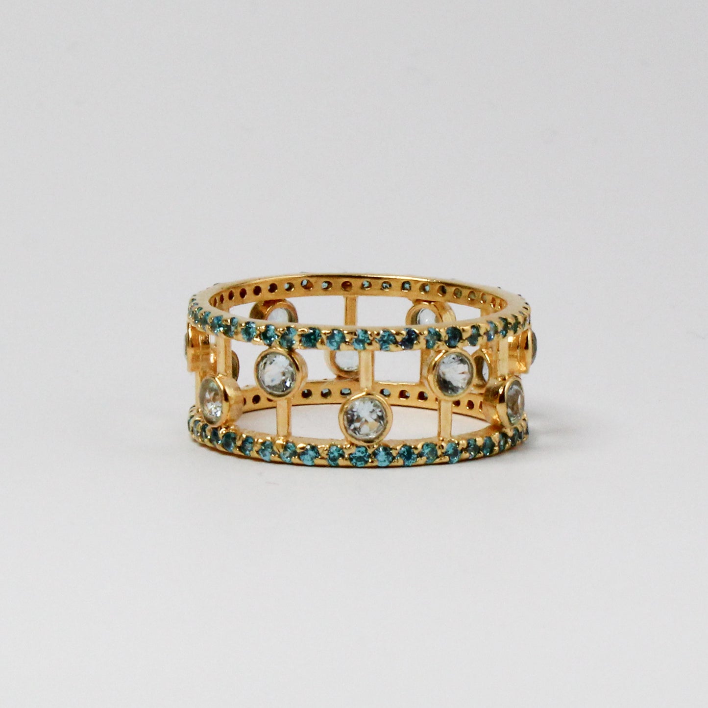 Blue Topaz Gem Abacus Ring