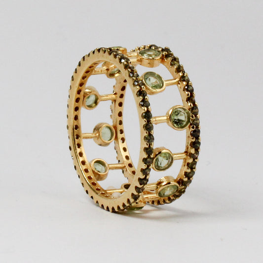 Green Peridot Gem Abacus Ring