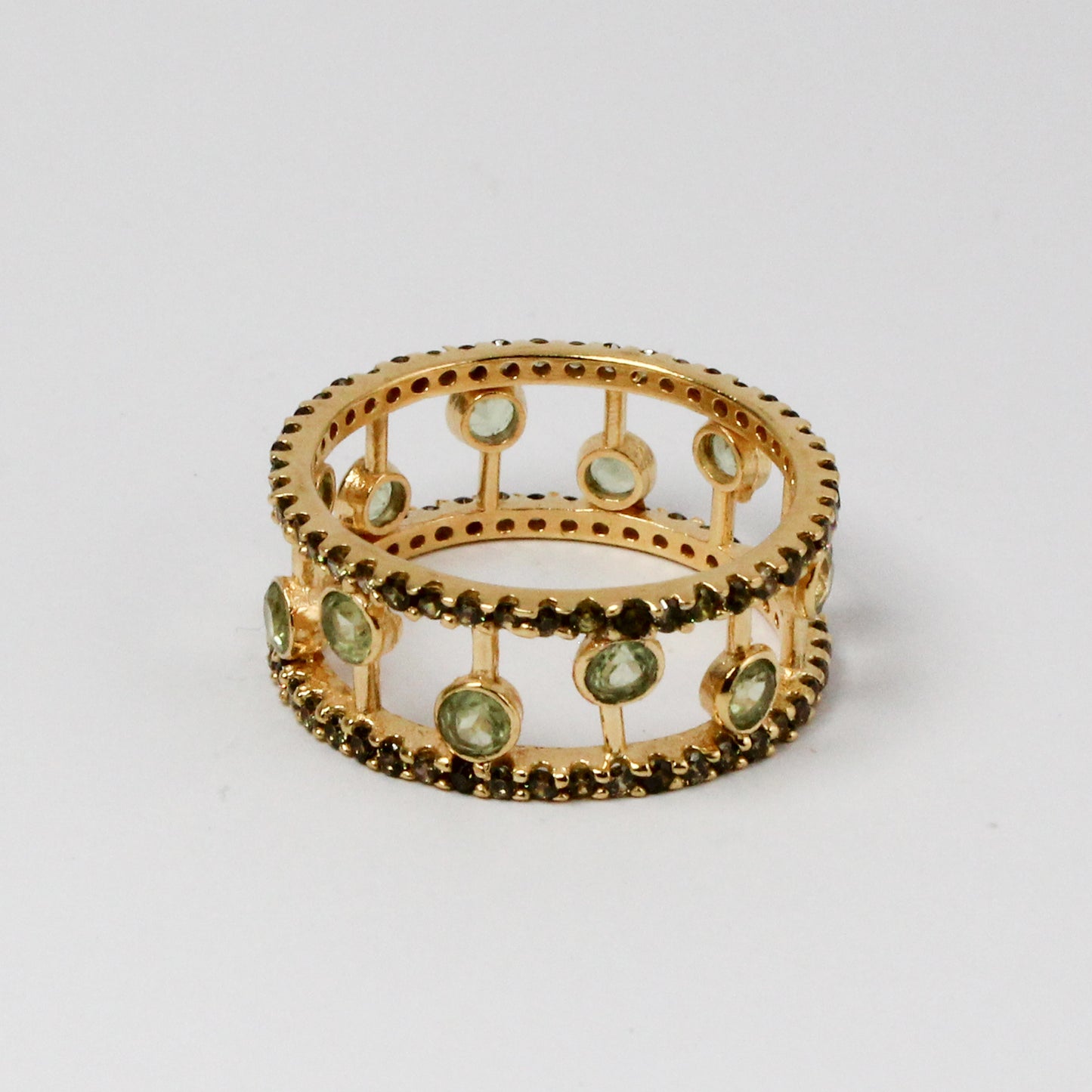 Green Peridot Gem Abacus Ring