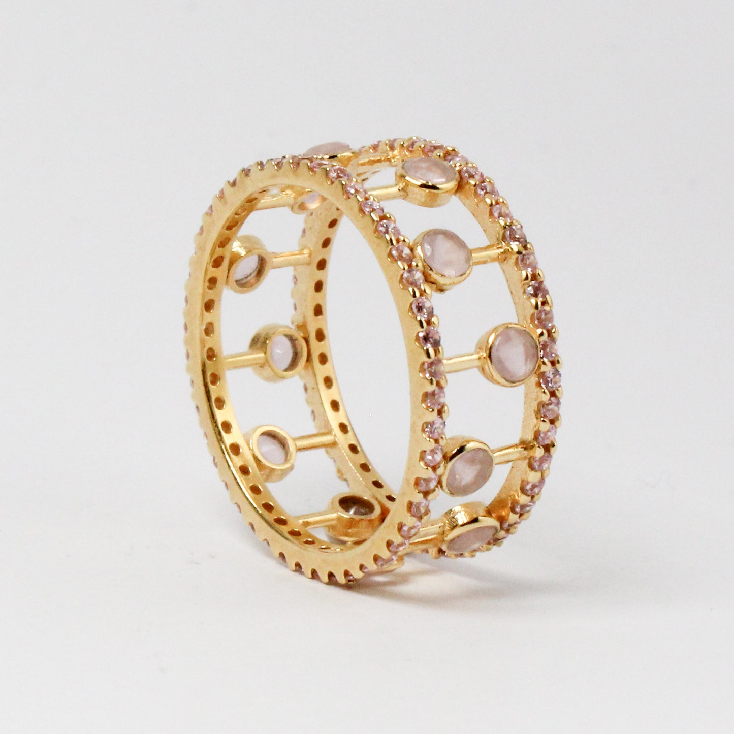 Pink Opal Abacus Ring
