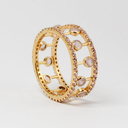 Pink Opal Abacus Ring
