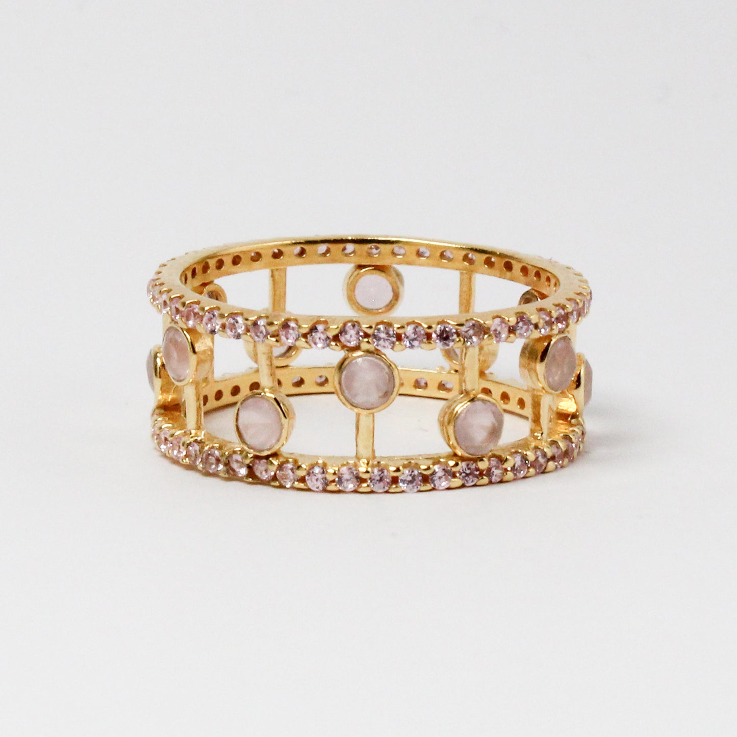 Pink Opal Abacus Ring