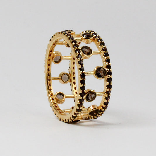 Smoky Quartz Gem Abacus Ring