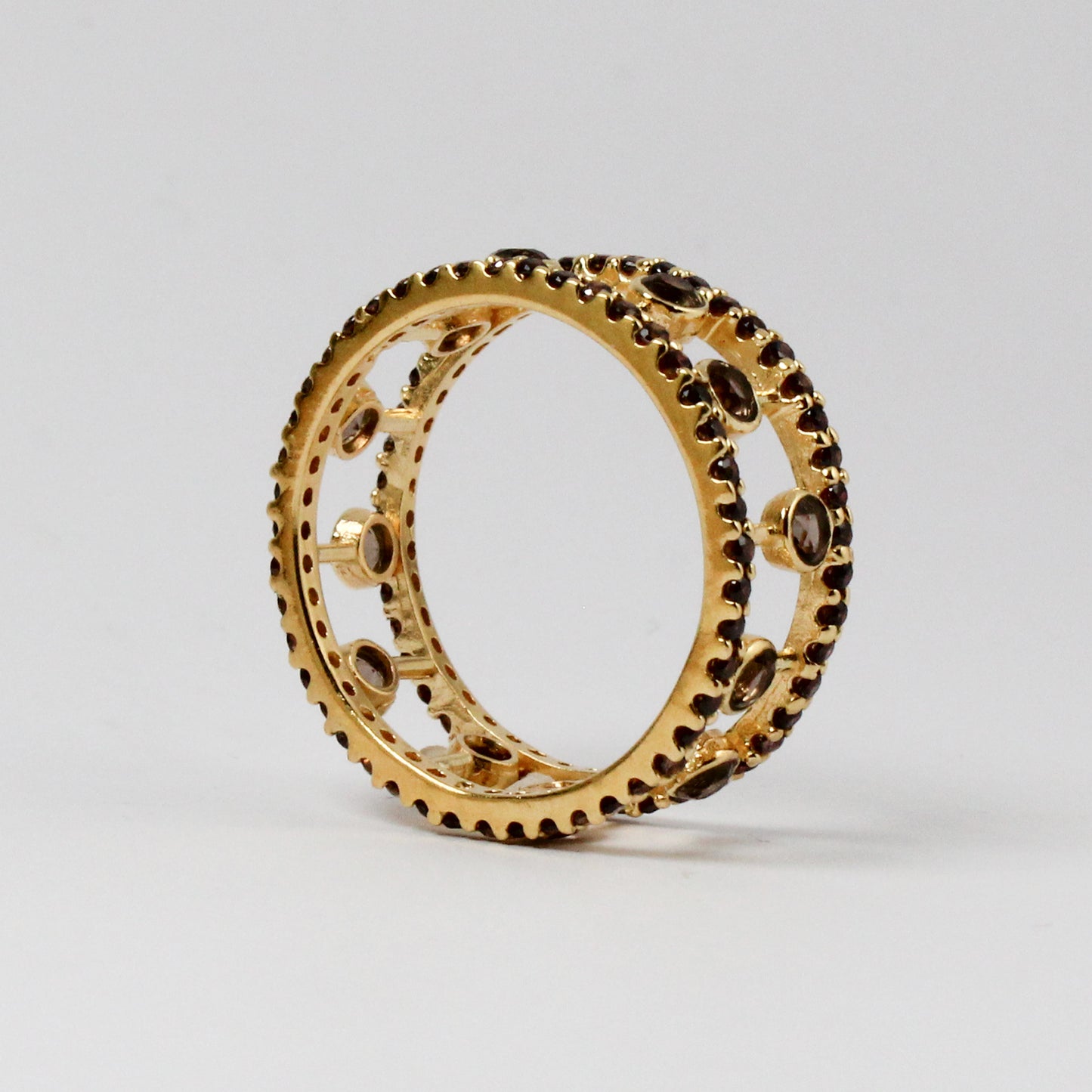 Smoky Quartz Gem Abacus Ring