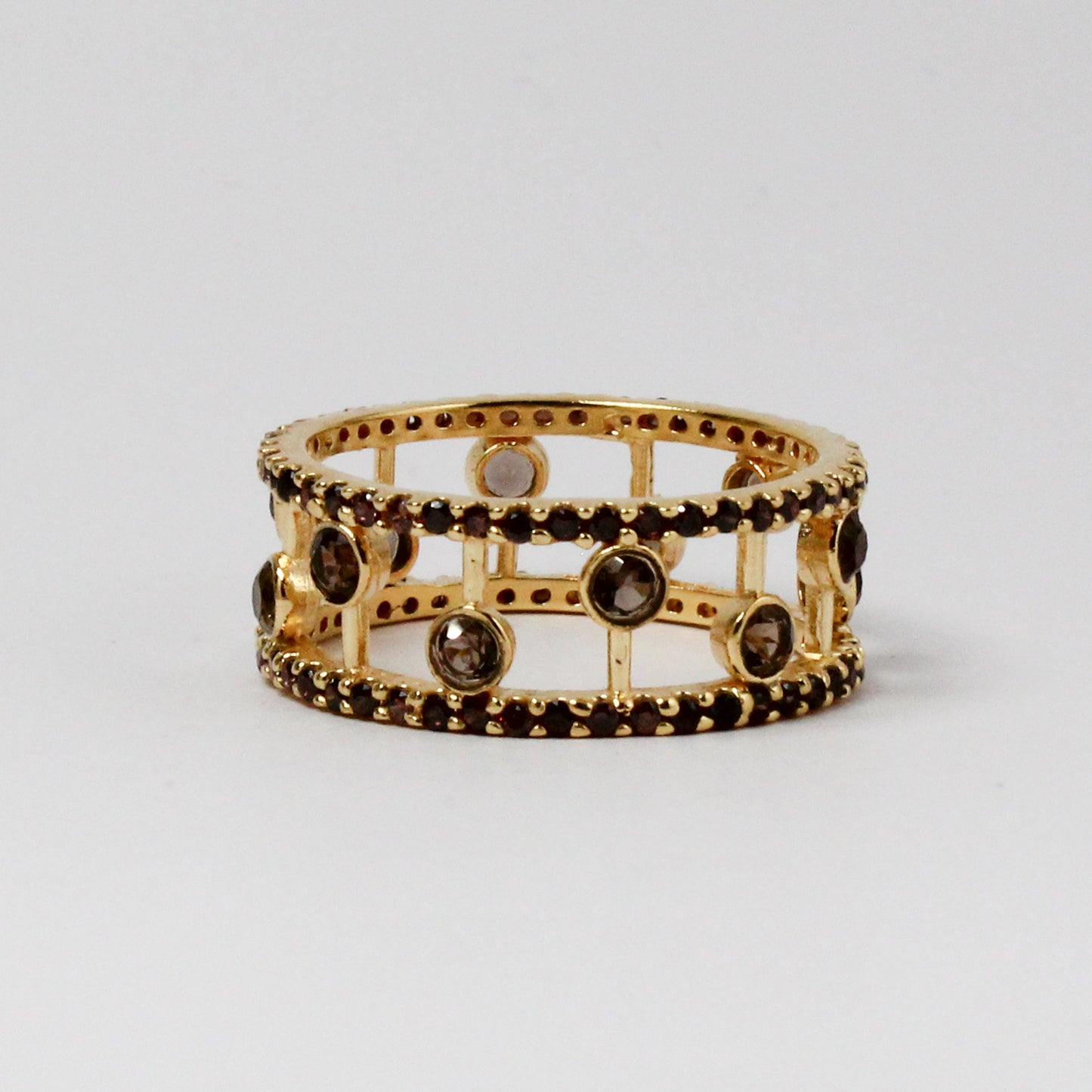 Smoky Quartz Gem Abacus Ring