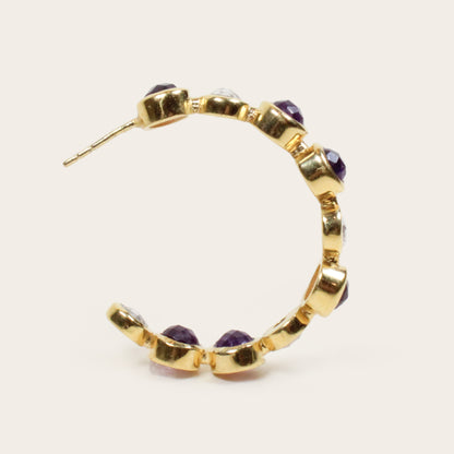 Purple Amethyst Bon Bon Hoops