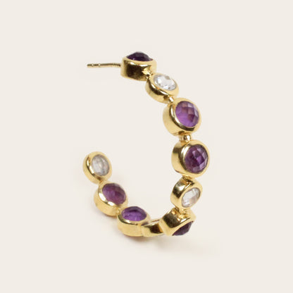 Purple Amethyst Bon Bon Hoops