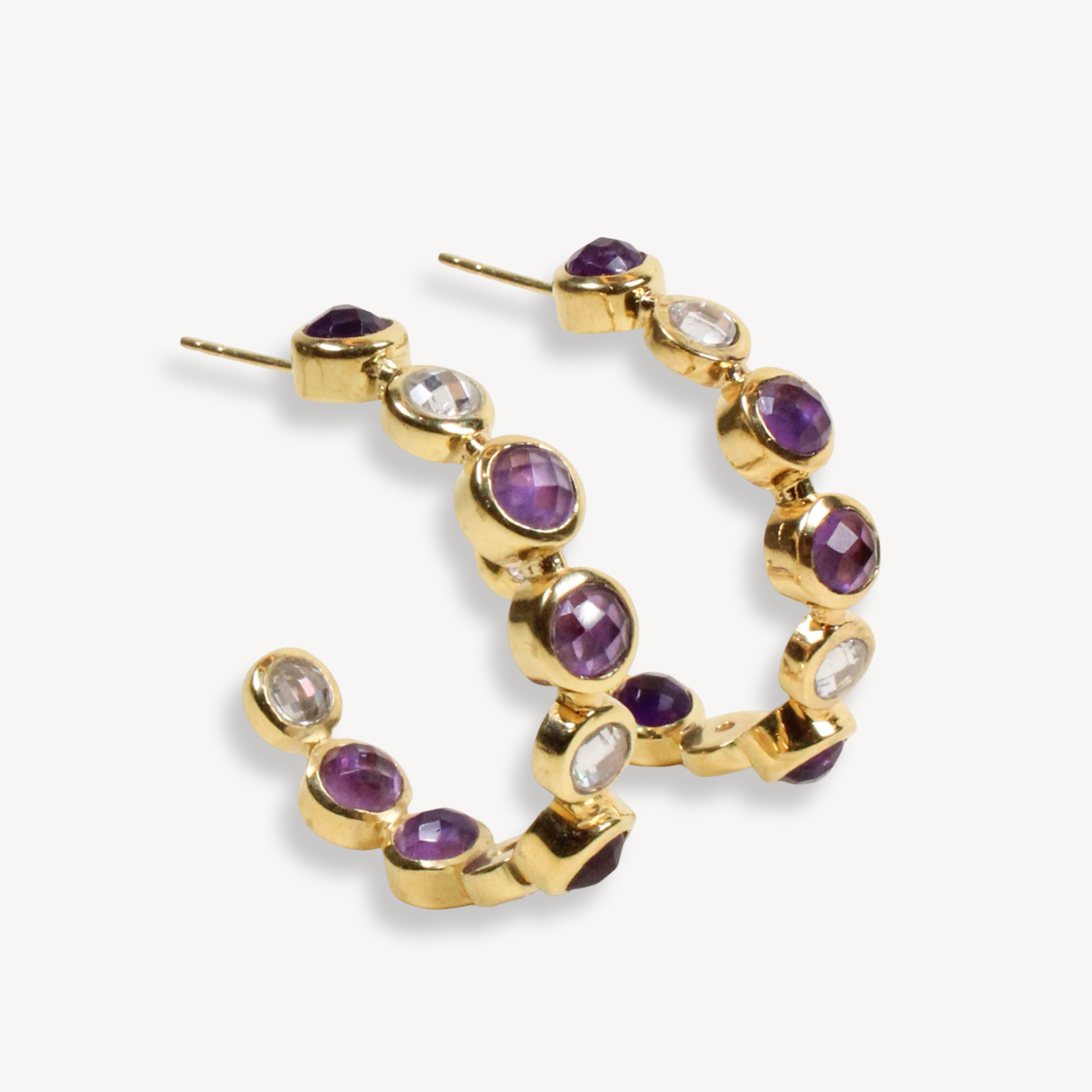 Amethyst Bon Bon Hoops