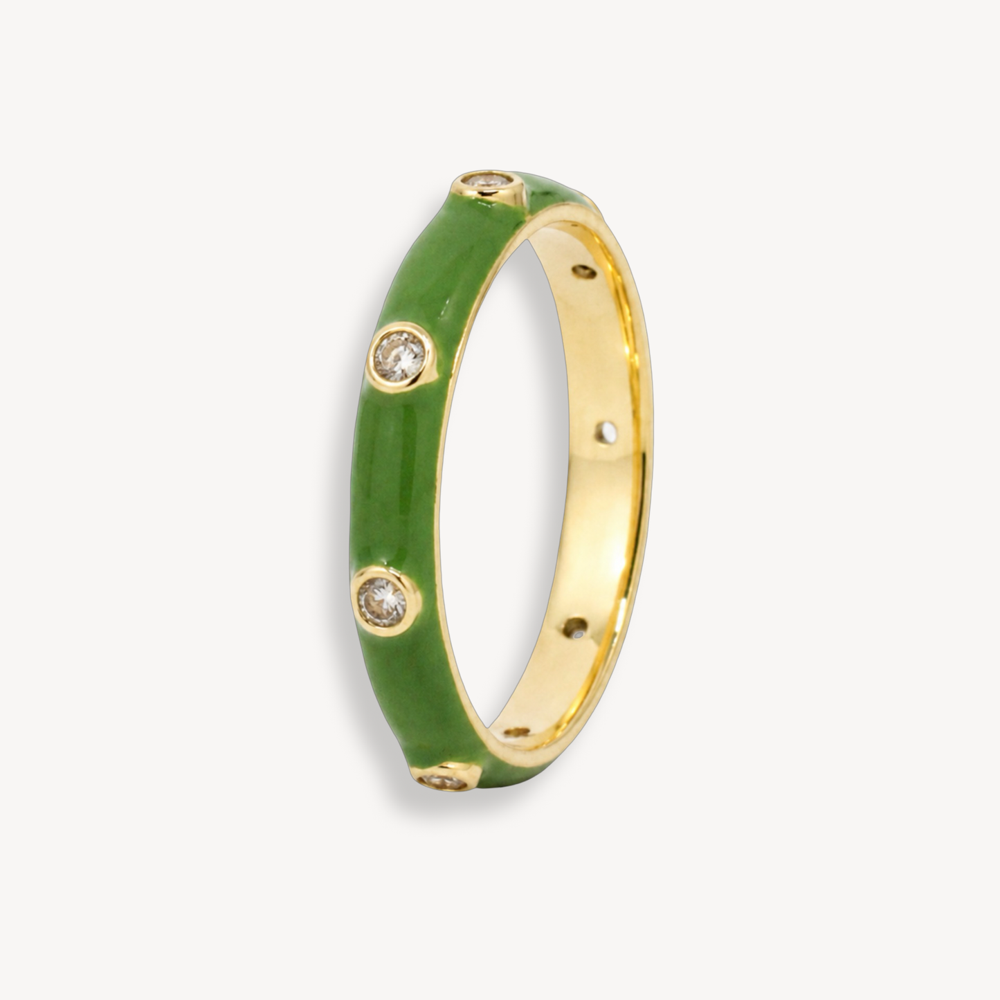 Apple Green Candy Enamel Ring