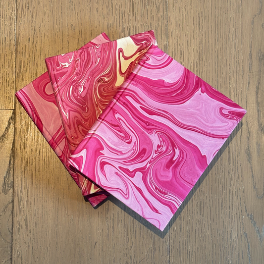 Pink Hand-Marbled Notebook
