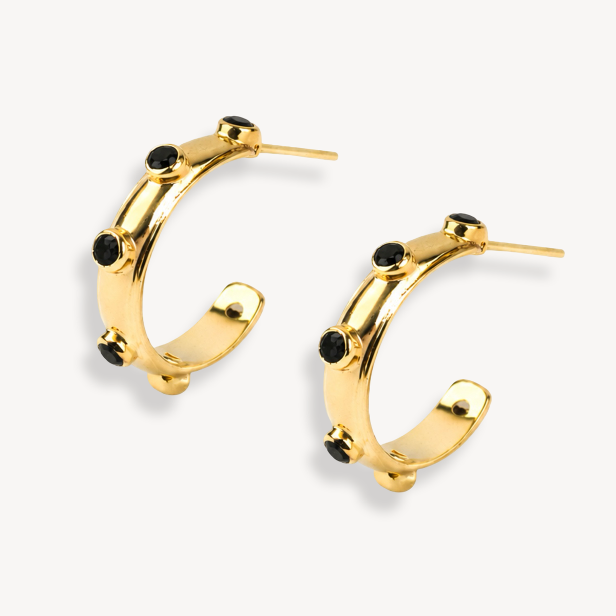 Zirconia Gold Orbit Hoops