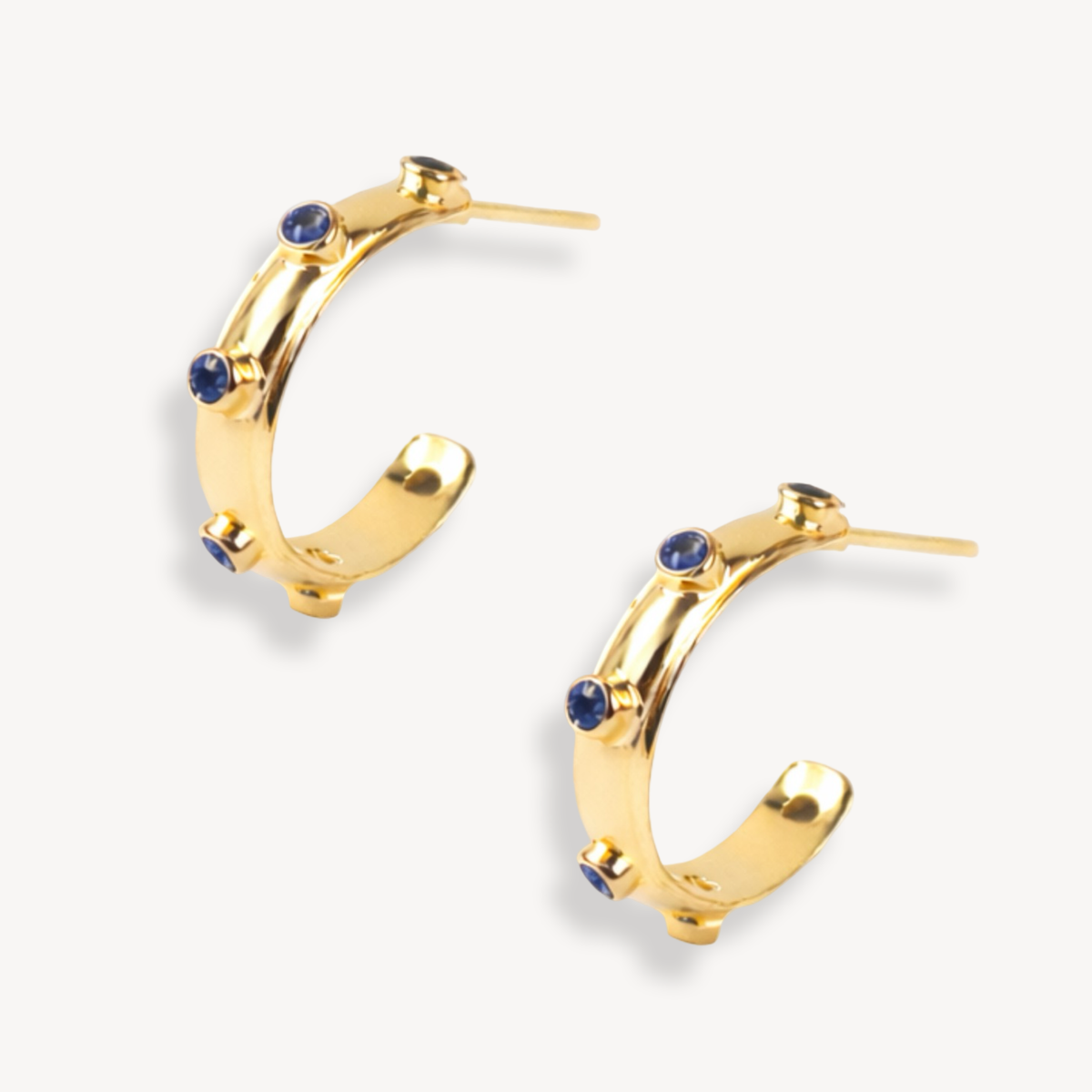 Lapis Gold Orbit Hoops